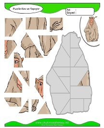 Puzzle Kes Yapıştır Çalışma Sayfaları